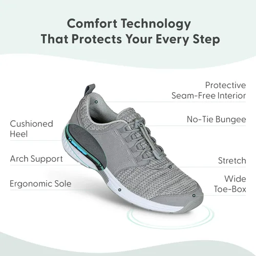 Miniatura 9 de Orthofeet Zapatillas ortopédicas de punto Francis sin ataduras para mujer