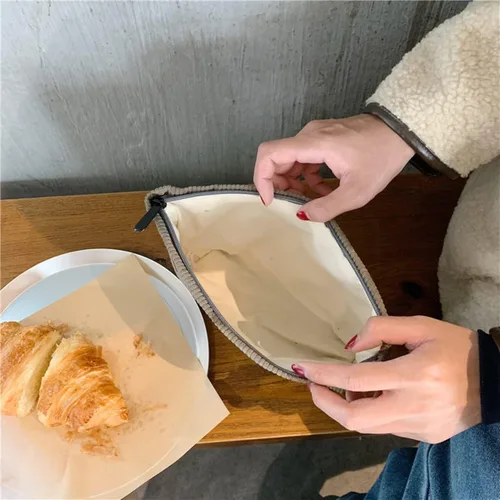 Miniatura 6 de Bolsas de cosméticos para mujer, bolsa de cosméticos de pana, bolsos estéticos para mujer, bolsos de mano con puntos sonrientes, organizador