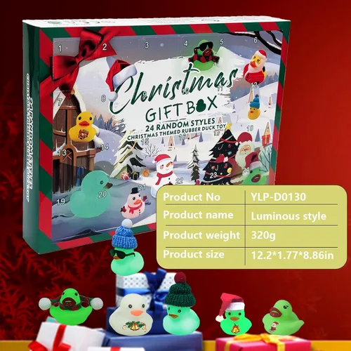 Miniatura 5 de Calendario de Adviento 2025, patos de goma, juguetes de baño, caja ciega de Navidad, patos de juguete, mini patos para niños, niñas, decoración
