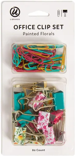 Miniatura 7 de U Brands Kit de accesorios de oficina, suministros de oficina, incluye 65 estándar, 5 jumbo y 30 clips de papel de tamaño mediano en un surtido