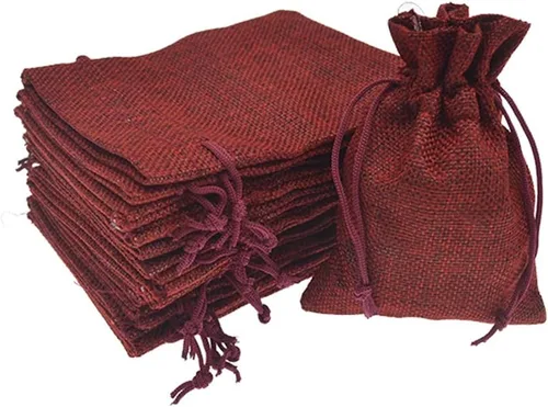 Miniatura 18 de 50 bolsas de arpillera blanca con cordón, bolsas pequeñas de lino de 2.7 x 3.5 pulgadas, bolsas de regalo para joyas, bolsas de dulces para Navidad