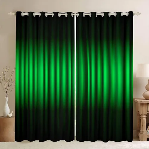 Miniatura 12 de Cortina de ventana de rayas rojas y negras, cortinas abstractas con ondas circulares, cortinas geométricas para tratamiento de ventanas para niños