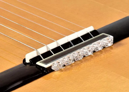 Miniatura 9 de Cuentas de puente de guitarra clásica, bloques de amarre transparentes para cuerdas de nailon y carbono, para guitarras flamencas - Alba ES
