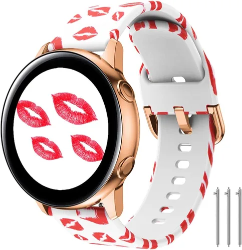 Miniatura 19 de Correas florales compatibles con Samsung Active 2, Watch Band de 1.575 pulgadas/1.732 pulgadas, Active Watch Band 1.575 pulgadas, correa de silicona