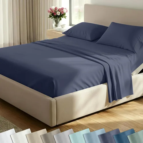 Miniatura 60 de CALIFORNIA DESIGN DEN - Juego de sábanas tamaño individual XL, satén de 400 hilos, sábanas de algodón 100% natural, con esquinas profundas, frescas