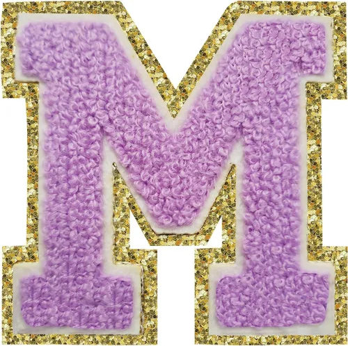 Miniatura 83 de SPRT - Parches de letras de chenilla universitaria con purpurina, parche de letras blancas para planchar con letras del alfabeto para disfraz