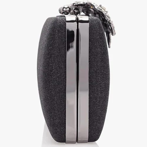 Miniatura 6 de Dexmay - Bolso de mano con diamantes de imitación con cierre de corona de cristal, bolso de noche formal para mujer