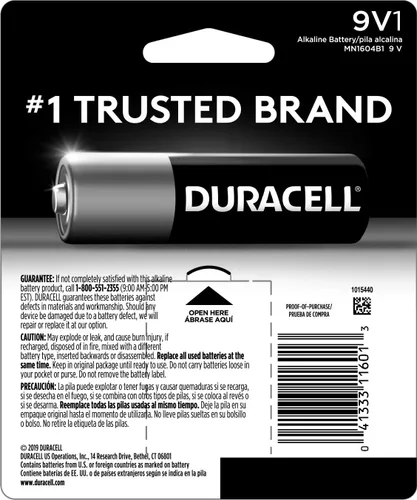 Miniatura 3 de Duracell Baterías/Batería de 9 voltios (5 unidades)
