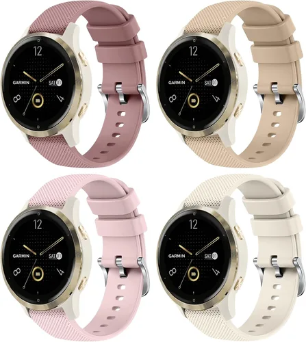Miniatura 12 de Paquete de 4 correas de silicona de 0.709 in para Garmin Venu 3S / Vivoactive 4S / Venu 2S / Vivomove 3S, correas de repuesto deportivas suaves