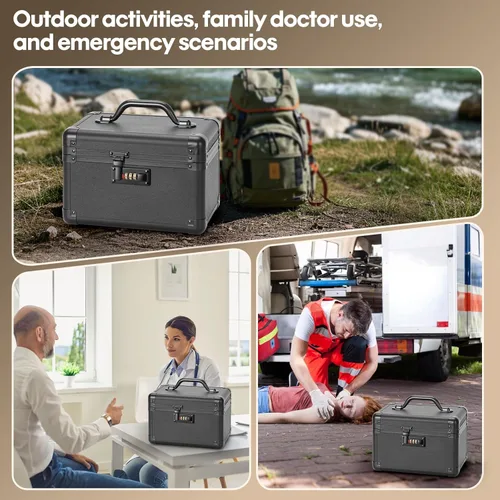 Miniatura 6 de LOCKCURX Caja de seguridad grande – Caja de seguridad con combinación de seguridad, caja de almacenamiento con bloqueo para artículos personales
