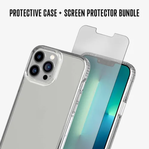 Miniatura 2 de Tech21 Evo - Paquete de vidrio transparente e impacto para iPhone 13 Pro Max, funda protectora con protección contra caídas múltiples de 12 pies