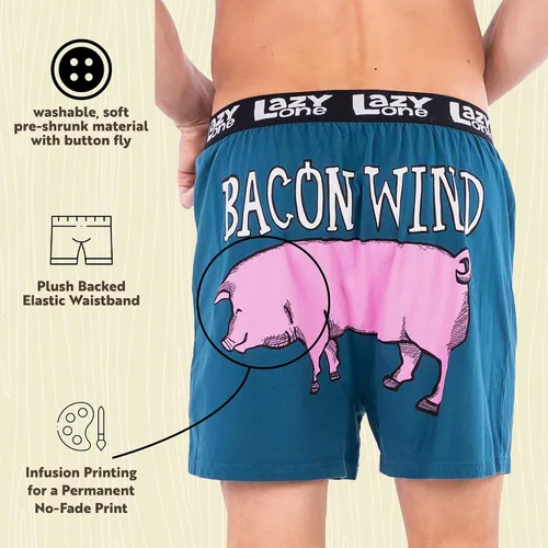 Miniatura 40 de Lazy One Divertidos boxers de animales, ropa interior humorística, novedosos pantalones cortos, regalos de broma para hombres