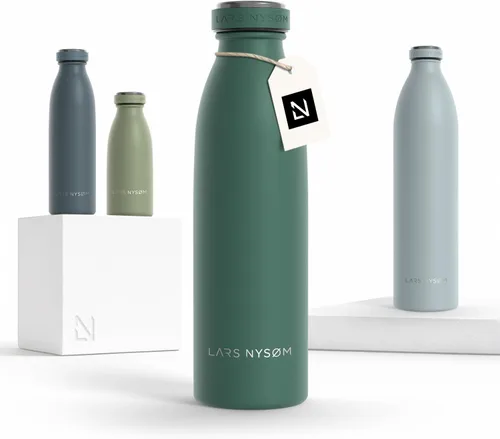 Miniatura 36 de LARS NYSØM Botella de agua XL de acero inoxidable aislada 12oz 17oz 25oz 34oz 51oz Botella térmica aislada para bebidas calientes y frías Azul