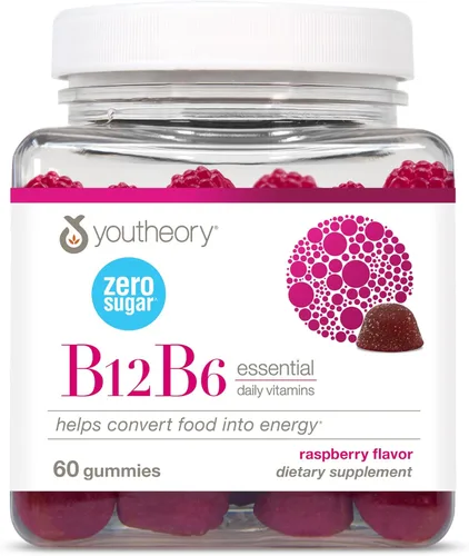 Miniatura 9 de Youtheory Vitamina B12 B6, suplemento diario de energía y apoyo cerebral, sabor líquido a frambuesa, 12 paquetes de 1 oz de una sola porción