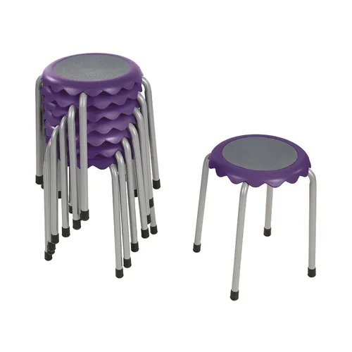 Miniatura 12 de ECR4Kids Daisy - Juego de Taburetes Apilables, Asientos Flexibles, Verde Agua, 8 Piezas Seafoam