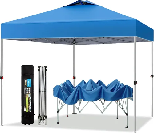 Miniatura 13 de PHI VILLA Tienda de campaña desplegable de 10 x 10 pies para exteriores, para eventos, fiestas, tienda de campaña de 100 pies cuadrados, color blanco