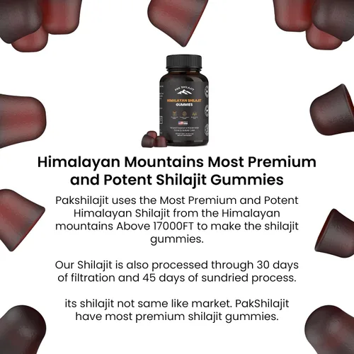 Miniatura 6 de Gomitas Shilajit del Himalaya puras para hombres y mujeres, gomitas orgánicas Shilajit 85 minerales naturales más ácido fúlvico Energía