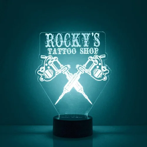 Miniatura 17 de Poste de Barbería Personalizado y Herramientas Letrero LED Lámpara de Luz Nocturna con Control Remoto, Pantalla Iluminada con Nombre o Imagen Barber