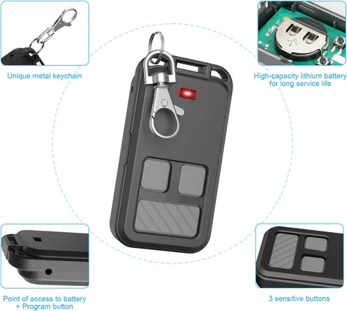 Miniatura 5 de 890MAX - Control remoto para abrepuertas de garaje para LiftMaster/Chamberlain/Craftsman, control remoto universal de 3 botones para abrir puertas