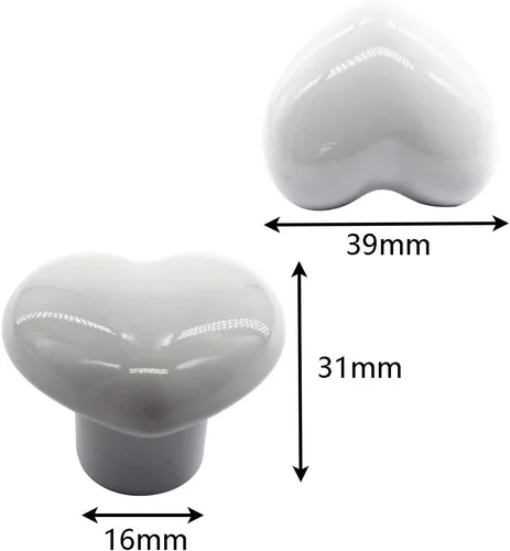 Miniatura 5 de Flomore Pomo de cerámica azul para cajones de armario para habitación de niños, tirador en forma de corazón para cajones de aparador