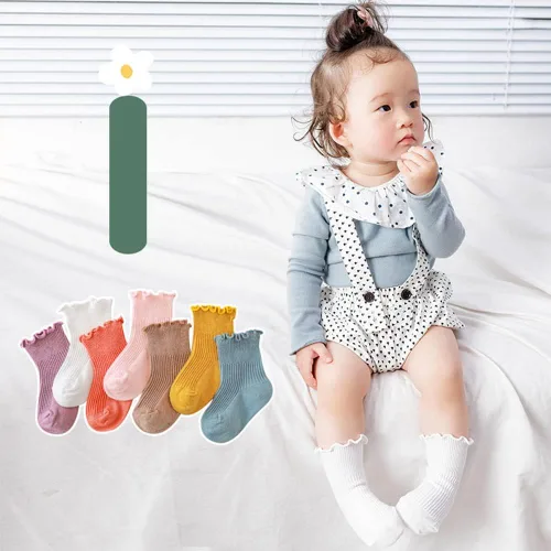 Miniatura 6 de WATOCHE Calcetines para bebés y niñas pequeñas con volantes, calcetines de vestir con volantes, calcetines antideslizantes para bebés, calcetines