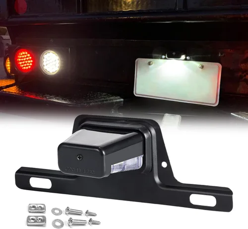 Jsorum - Luz LED negra para matrícula, resistente al agua, 12 V CC, soporte de placa con luz, accesorios de automóvil, lámpara sumergible universal