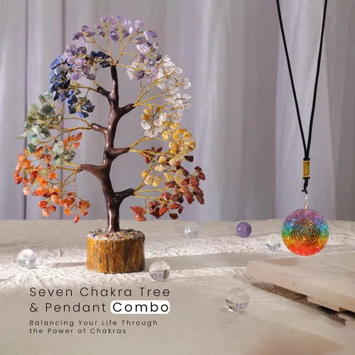 Miniatura 6 de FASHIONZAADI Árbol de cristal de 7 chakras, Feng Shui, árbol de la hermana, regalo de oficina de cumpleaños, cristales de energía, regalos Árbol