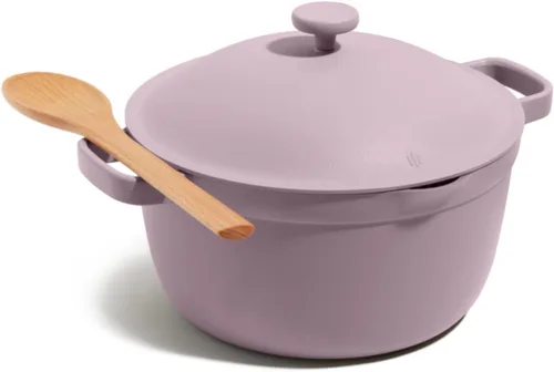Miniatura 11 de Our Place Perfect Pot Olla de cerámica de 5.5 cuartos de galón con tapa y espátula Utensilios de cocina patentados 8 en 1, antiadherentes, sin