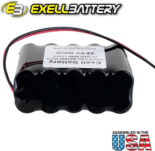 Miniatura 4 de Exell Battery Batería AA NiCad de 12 voltios, 1000 mAh, paquete de 10
