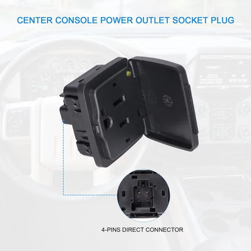 Miniatura 4 de DICMIC Enchufe de toma de corriente de consola central compatible con Ford Explorer 2011-2015 Ford F-150 2010-2014 Ford F-250 F-350 F-450 Super Duty