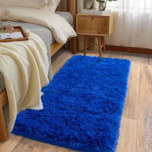Miniatura 66 de Alfombras suaves para pasillos de dormitorio, nuevas, con parte inferior antideslizante mejorada, de 2 x 3, alfombra esponjosa y peluda verde