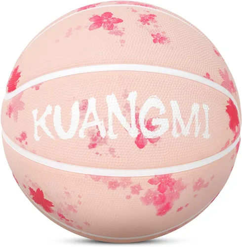 Miniatura 9 de Kuangmi Balón de baloncesto de goma de lujo, tamaño reglamentario de oficina, 7 (29.5 pulgadas), hecho para juegos de baloncesto en interiores