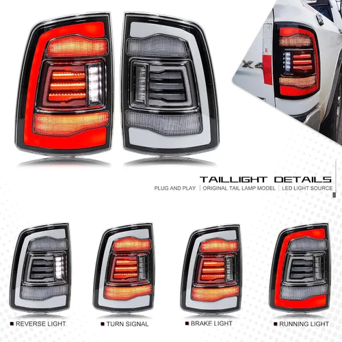 Miniatura 2 de inginuity time Luces traseras LED blancas transparentes para Dodge RAM 1500 2009-2018 y 2010-2018 RAM 2500/3500 Facelift 4ª generación Lámparas