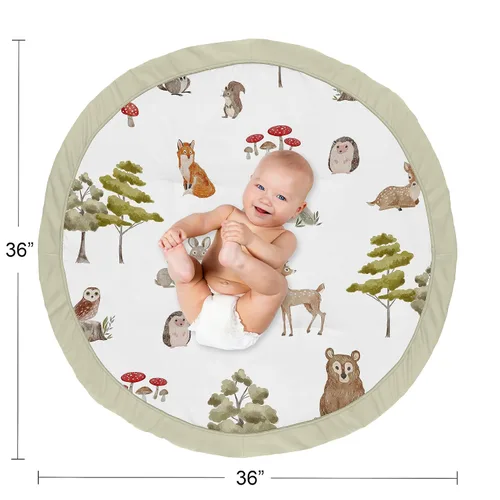 Miniatura 4 de Sweet Jojo Designs Bosque Animales del Bosque Niño Niña Género Neutral Unisex Bebé Play Mat Tiempo Esterilla Actividad Infantil Playmat Playmat