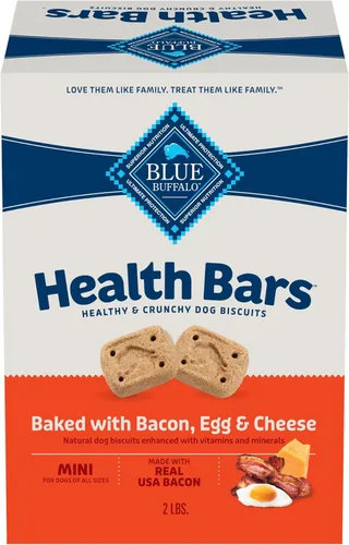 Miniatura 13 de Blue Buffalo Health Bars - Galletas crujientes de tocino, huevo y queso para perros, horneadas al horno con tocino real e ingredientes naturales
