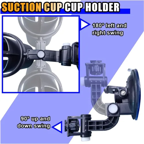 Miniatura 4 de Soporte plegable empotrado para bebidas, portavasos para consola de automóvil con ventosa, soporte ajustable para botellas de bebida para vehículo