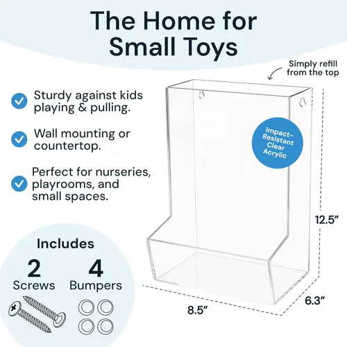 Miniatura 2 de SimplyImagine Organizador de Juguetes Colgante de Acrílico con Compartimento Único para Organización y Almacenamiento en el Hogar - Organizador