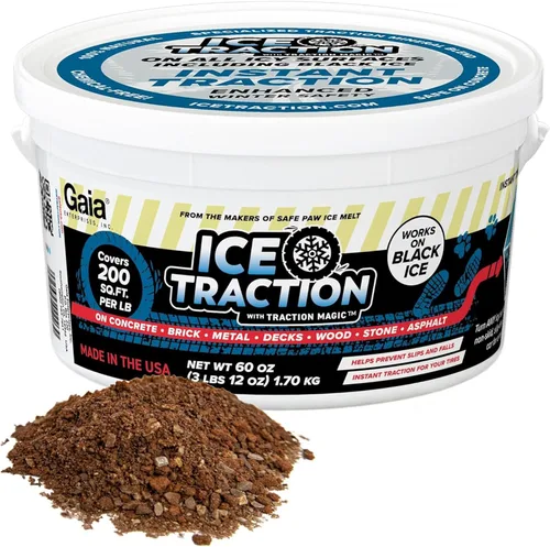 Ice Traction – Fast-Acting Traction Granules for Snow & Black Ice | Pet & Kid Safe | Non-Corrosive, Chloride-Free | Safe for Concrete, Decks & Metal