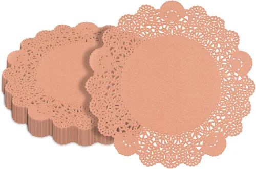 Miniatura 99 de Restaurantware Pastry Tek Blondas de Encaje de 4 x 4 Pulgadas 100 Vajilla Decorativa - Blondas de Mesa Desechables Redondas de Papel Negro