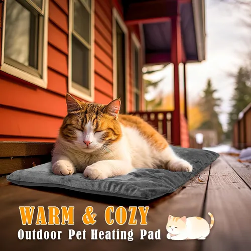 Miniatura 2 de Kiroto Almohadilla térmica para mascotas al aire libre para gatos y perros, alfombrilla térmica con cubierta impermeable y control automático
