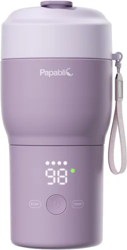 Papablic Pro Calentador de biberones portátil para viajes – Calentamiento rápido, esterilizador incorporado, carga rápida de 30W, control de 5