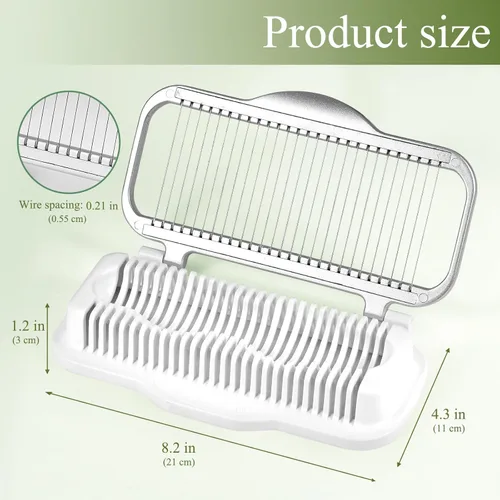 Miniatura 5 de Cortador de huevos grande para huevos duros Cortador de plátano, alambres de aluminio y acero inoxidable Cortador de fresas multiusos resistente