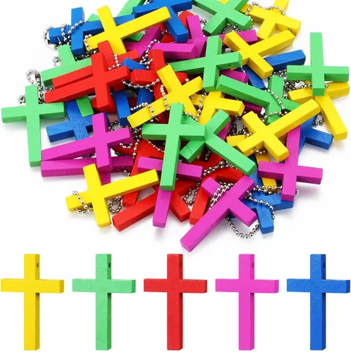 Miniatura 10 de Hicarer Dije de cruz de madera cristiana de Navidad, mini cruz de madera, alivio del estrés, colgante, espiritual, religioso, versículo bíblico