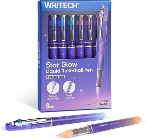 Miniatura 11 de WRITECH Bolígrafos de tinta líquida: bolígrafo de punta extra fina de 0.020 in, multicolor, 8 quilates, colores surtidos para diario, escritura