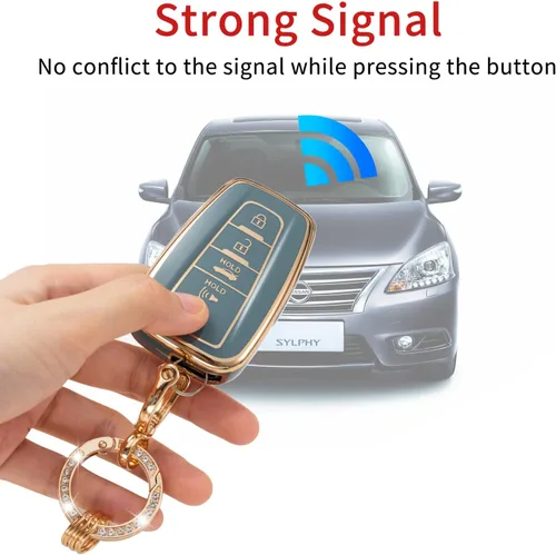 Miniatura 3 de Gematay Funda para llavero Toyota, funda para llave de automóvil para Camry RAV4 Highlander Avalon C-HR Prius Corolla GT86 2018-2022, color azul