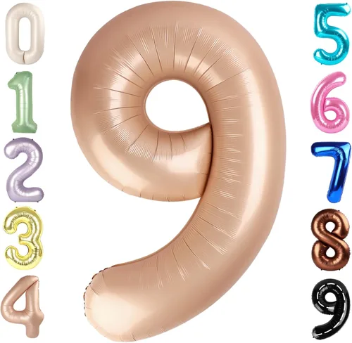 Miniatura 229 de Globos de números de 5 globos de 40 pulgadas, decoraciones de cumpleaños azules para niños y niñas, globos de números azul marino grandes