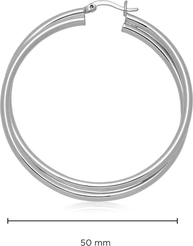 Miniatura 15 de Milla Crossover Twisted Hoop Earrings for Women – Hypoallergenic Silver or Gold Statement Hoops – Lightweight & Easy to Wear