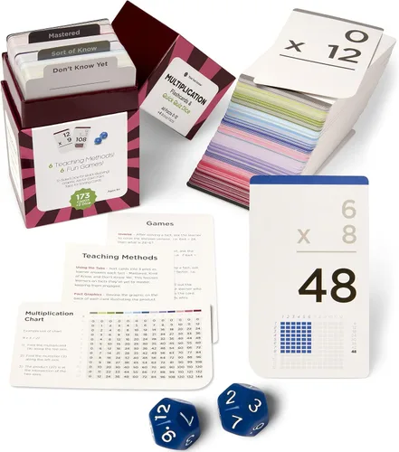 Miniatura 11 de Tarjetas Flash de matemáticas galardonadas – 711 hechos de multiplicación y división (0–12) – Tarjetas jumbo (8 cm x 13,2 cm), ayudas visuales, 2
