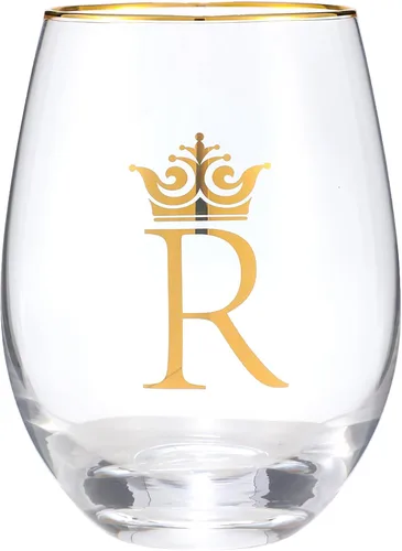 Miniatura 9 de Vaso de vino de 15 onzas con letra A, regalo personalizado con inicial, para boda, dama de honor, cumpleaños, graduación, para hombres y mujeres