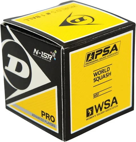 Miniatura 4 de Dunlop Sports Pro XX Pelota de squash - Caja Pro Negro/Punto Amarillo Doble (D700108)